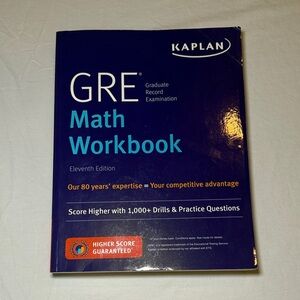 Kaplan GRE Math Workbook 1000+ Drills Test Prep 11th Edition EUC